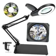10X Magnifying Glass with Light and Stand, Magnifier with Light Hands Free,