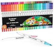Dual Tip Brush Pens, 56 Colours Brush Tip Drawing Markers with 0.4mm Fineliner Markers Pens Set for Kids Adult Artist Calligraphy Hand Lettering Journal Doodling Writing