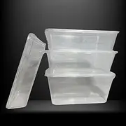 100 Sets Takeaway Container, BPA Free, polypropylene 500ml/650ml/750ml/1000ml, Food Packaging, Restaurant, Meal Prep and storage, Plastic takeaway box, Bento lunch box and Microwave safe (1000ml)