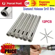 12pc 6mm Diamond Hole Saw Glass Porcelain Ceramic Marble Tile Core Drill Bit NEW