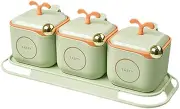 Dickly Condiment Jars Spice Containers Dustproof Sealed with Lids And Spoons Condiment