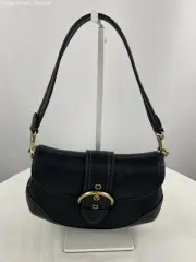 Coach Women's Black Glove Tanned Regenerative Leather Soho Flap Bag Purse NWT