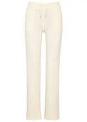 Juicy Couture Del Ray Logo Velour Sweatpants - Cream - S (UK8-10 / S) S (UK8-10 / S)