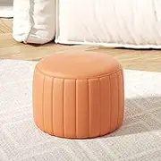 Round Ottoman Pouf - Upholstered Footrest Entryway Bench Vanity Dressing Table Stool Chair for Living Room, Bedroom, Hallway Accent Lounge, Stylish and Versatile Seating Solution