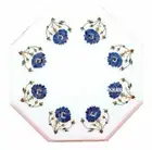 36" Marble Dinning Side Table Top Inlaid multi Stone Table Interior Home Decor