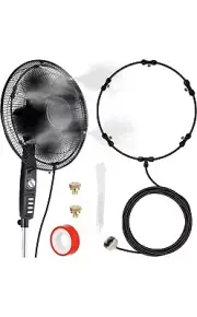 Fan Misting Kit, Outdoor Fan Misting Cooling System with 19.36FT Misting Line +