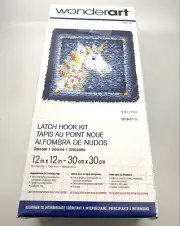 NIP Unicorn Latch Hook Rug Kit Wonderart 426135 12”x12"