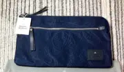 Vivienne Westwood Clutch Bag Pouch Navy Zip closure Inner pocket Line Orb