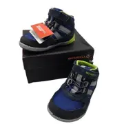 Merrell Boots Kids toddler 5.5 Boys Bare Steps Ridge Jr Hiker Boots blue shoes