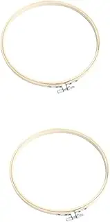 NUOBESTY 2pcs Bamboo Embroidery Circle Frame Craft Tool for Cross and Needlework Versatile Sewing Accessory for Beginners and Creative Projects