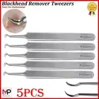 X5 Blackhead Remover Tweezers Curved Pimple Popper Blemish Comedone Extractor