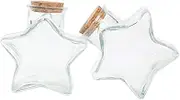Small Jars Cork Lids 2 Pack Star Wishing Bottles Decorative Bottles for Craft