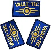 Yerchic Vault Tec Patch Iron On Sew On Embroidered Patches for Jacket Shirts Jeans Backpack Sewing Decorating DIY Craft 3.3 * 1.9IN(3 pcs)