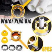 6-Piece Set Of Water Pipe Die Plastic Pipe Die Tap Wrench Set Pipe Threader LR