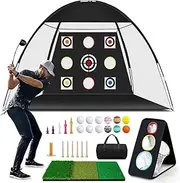Golf Training Accessories 10x7ft Golf Hitting Training Aids Nets for Backyard Driving Chipping, Practice Net Golf Practice Net