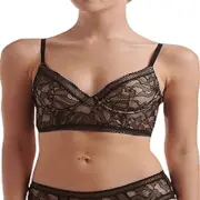 NWT Wolford Nets and Roses Crop Top Bra Black 34E