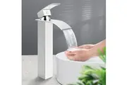 Tall Basin Tap Waterfall basin sink mixer tap Taller Counter top Bathroom Vanity Sink Faucets WELS Chrome