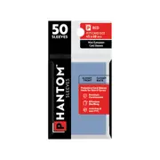 50pc Phantom Sleeves 45x68mm Game Card Case/Guard Protector Red Gloss/Gloss
