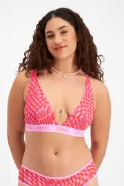 [Bonds] Bonds Women's Icons Mesh Deep V Crop Bra in Clueless Size: 10, Recycled Polyester 10 Clueless