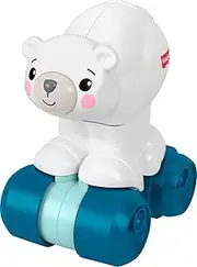 Fisher-Price Baby Toy Crawl-After Polar Bear, Animal-Themed Activity Vehicle with Sensory Details for Infants Ages 9+ Months