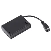 3XAA Battery Case with Cover and Switch Connected to USB Female Connector USB Female Socket Battery Black