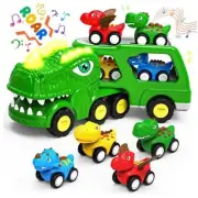 Toddler Car Toys for 1 2 3 4 Year Old Boy Kids Toys 5-in-1 Dinosaur Transport