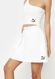 [PUMA] White Classics Asymmetrical Mini Skirt