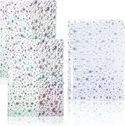 Feifeiya 2 Pcs White B6 Jelly Cover Transparent Planner Cover Glitter Star Clear Cover for Journal Planners and Notebooks