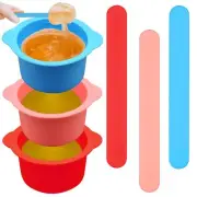 3 Pack Non Stick Silicone Wax Warmer Liners with Spatula Sticks for Hair Removal