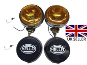 BLACK BODY CHROMED RIM SPOT LIGHTS YELLOW AMBER LENS FOR BMW MINI COOPER S SPORT