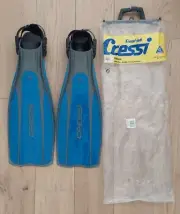 BRAND NEW! Cressi Sub Rondine Pro Light Scuba Dive Fins, Blue, Size: M/L