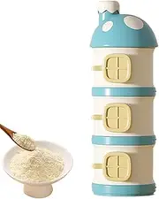 Huvqianu Baby Formula Dispenser | Portable 3 Layers Formula Holder Stackable Milk Powder Dispenser - Mushroom Storage Pots Non-Spill Feeding Supplies for Baby Food