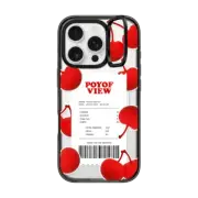 iPhone 16 Pro Impact Ring Stand Case MagSafe Compatible Cherry Receipt by Poyofview