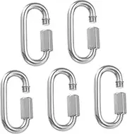 CHILDWEET 5 Pcs Stainless Steel Quick Links D Shape Locking Chain Connector for Outdoor Activities Corrosion Repair Links Parts for Camping Fishing Hiking and DIY Projects