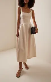 [Philosophy di Lorenzo Serafini] Duchesse Satin Corset Midi Dress