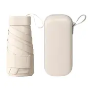 Mini Pocket Umbrella Anti-UV Sun/Rain Windproof 6 Folding Umbrella - Apricot