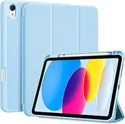 ProCase for iPad (A16) 11th Generation 11 Inch 2025/ iPad 10th Generation 10.9 Inch 2022 Case with Pencil Holder, Hybrid Cover with Soft TPU Back, Supports Touch ID, Auto Wake/Sleep -Skylue