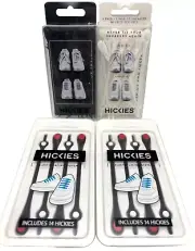 Lot of 4 Hickies Lacing System Sets, No Tie Black & White, New Packs of 14 each