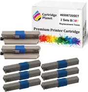 2 Sets BCMY Compatible Toner Cartridge for OKI 46508720 46508719 46508718 46508717 (3,500/3,000(BK/CMY) Pages) for OKI C332 C332dn MC363 MC363dn MC363dnw