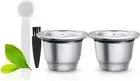 Stainless Steel Refillable Coffee Capsule Pod Filter Compatible for Nespresso...