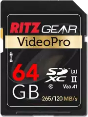64GB High-Speed SDXC UHS-II SD Card, C10, U3, V60, Full-Hd & 8K Memory Card for