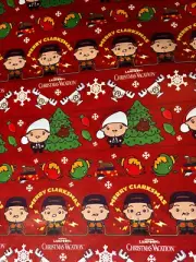 Christmas Vacation Chibi Clark Griswold Gift Wrapping Paper 2 Yard FOLDED