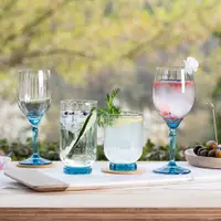 在飛比找蝦皮購物優惠-Florian 4 件套 CL 藍色玻璃杯(Bormioli