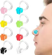 8 Pieces Nose Clip Swimming Nose Clip Waterproof Nose Clip Silicone Nose Clip Swimming for Children and Adults Waterproof Nose Clip for Swimming Beginners with Storage Box