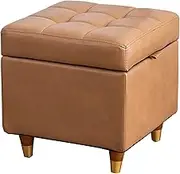 Square Storage Stool Seat, Restaurant Dressing Table Fitting Room Coffee Table Small Versatile Ottoman, 40cm X 40cm X 40cm Indoor Storage Stools (Color : Coffee) (Coffee)