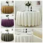 Round Table Cloths Jacquard Polyester Tablecloths Home Dining Hotel Table Cover