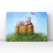 Nursery Decor Wall Art Print Canvas Sheep Incognito Butterfly Animals Farm Lamb