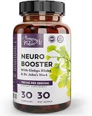 Neuro Booster Nootropics and Brain Supplement for Memory, Brain Support, Clarity, Focus Factor, Mood Boost, Anti Anxiety & Stress Relief with Gingko Biloba, Bacopa Monnieri, St. John’s Wort & More