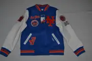 PRO STANDARD MLB NEW YORK METS RETRO CLASSIC BOYS RIB WOOL VARSITY JACKET