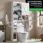 Wooden Bathroom Cabinet Toilet Storage Laundry Shelf Towel Shampoo Holder Rack